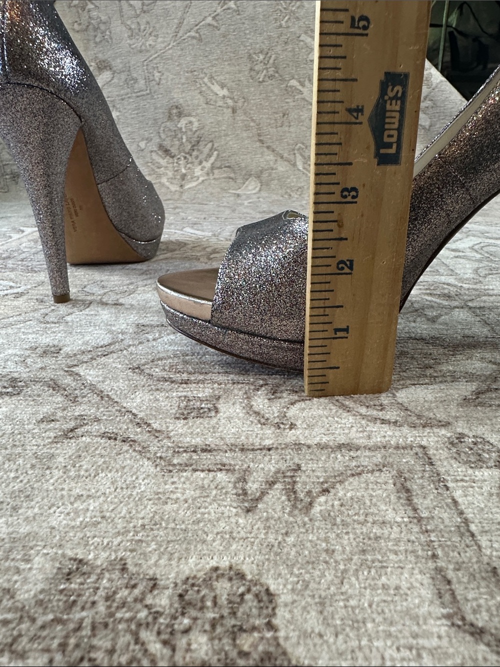 Vera Wang Lavender Peeptoe Glitter Heels - Picture 10 of 10